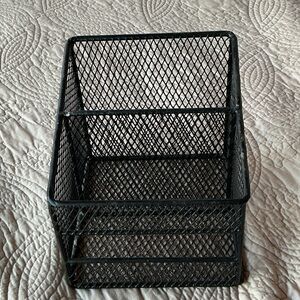 Black Metal Mesh Storage Basket